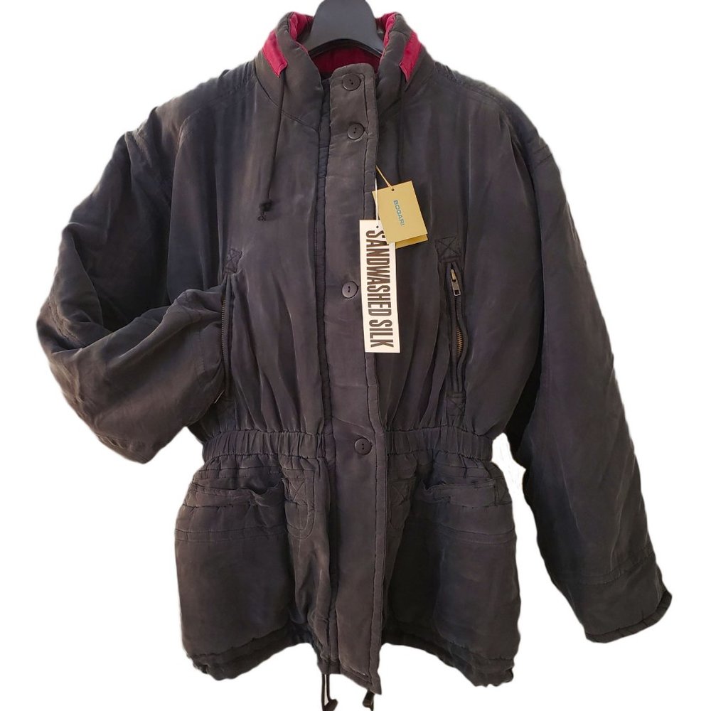 Bogari Sandwashed Silk Polyfil Women's Coat Size L